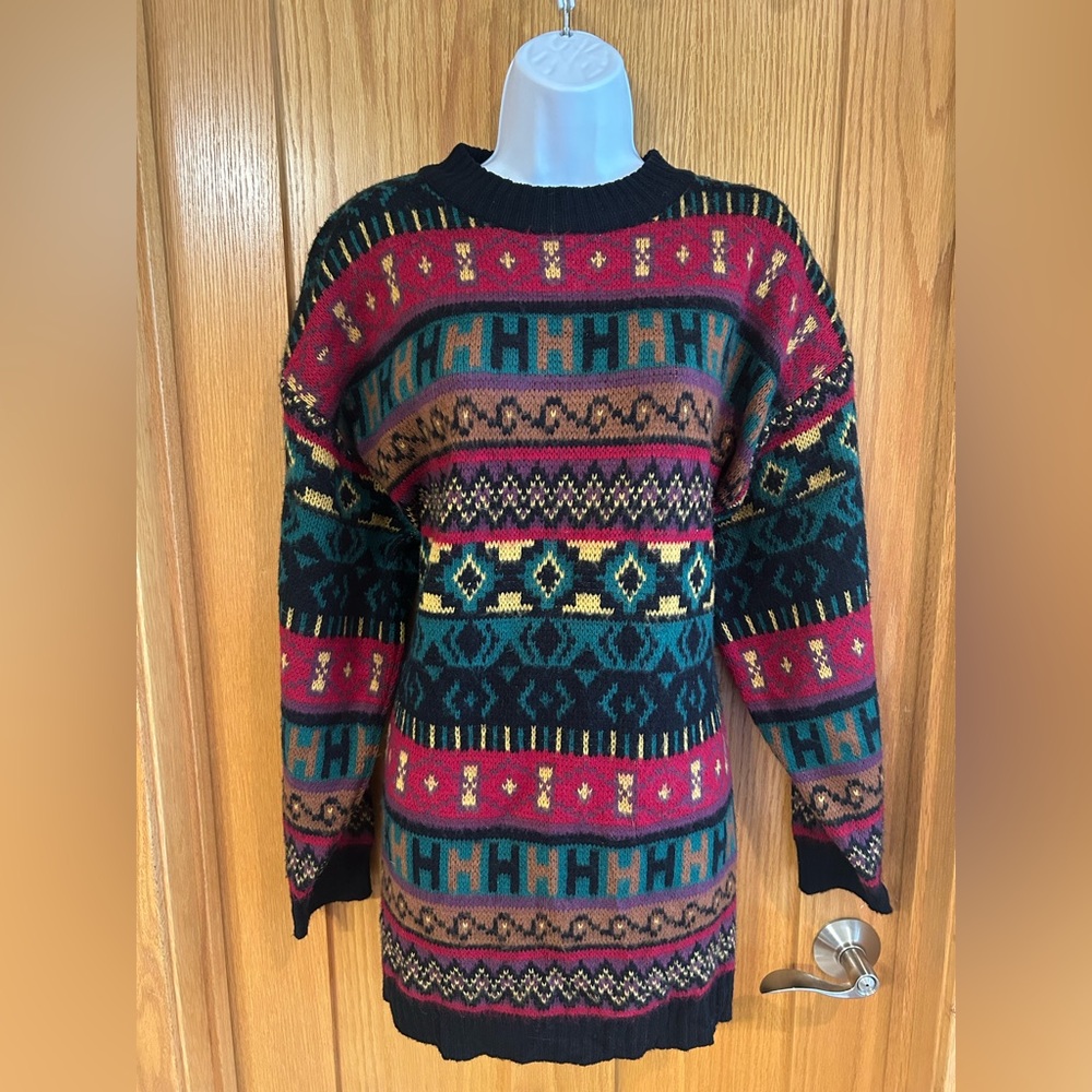 International Sportswear‎ Co Vintage Multicolor Patterned Sweater Unisex 2X